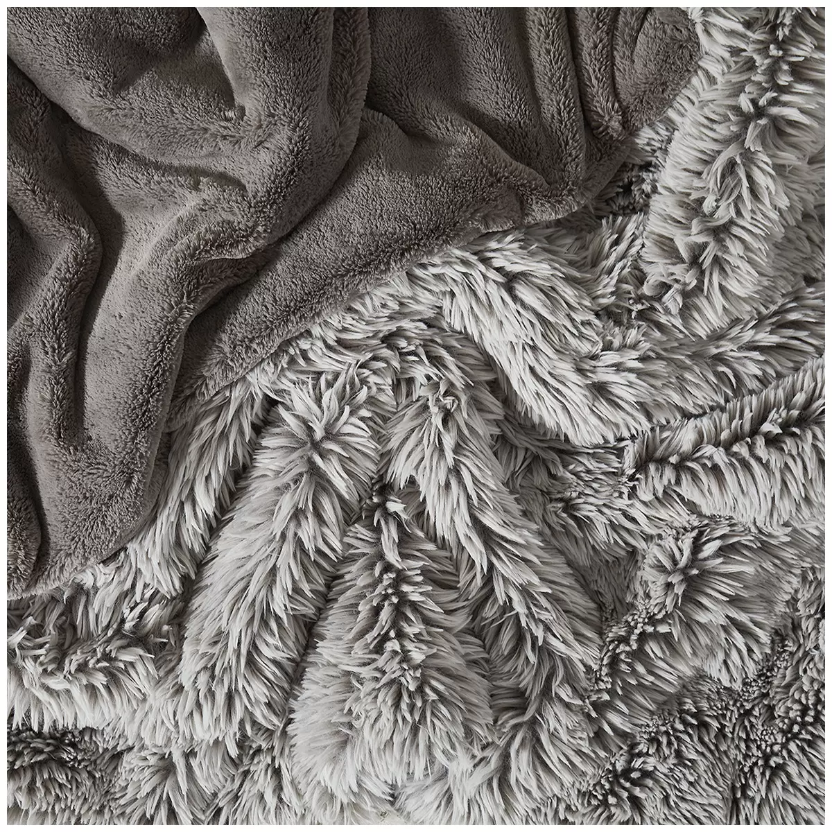 Frye Arctic Faux Fur Lux Throw 152 x 178cm Grey